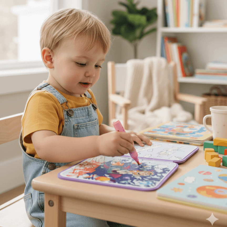 MagicInk™ Mess-Free Coloring Book + Magic Marker