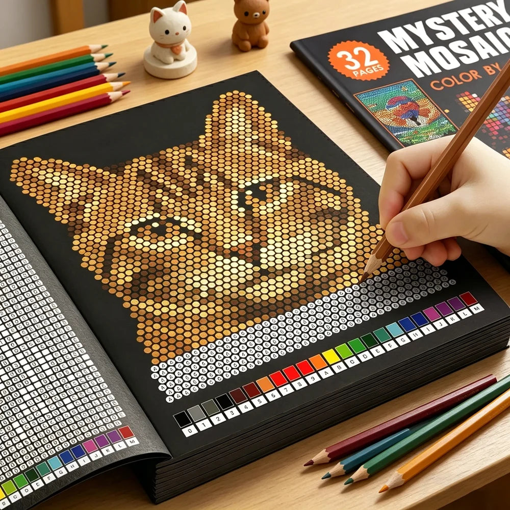 Mystery Mosaics Color by Number Coloring Book